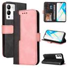 For Infinix Note 12 / G96 Stitching-Color Leather Phone Case(Pink) - 1