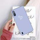 For Galaxy A01 Three Dots Love-heart Pattern Colorful Frosted TPU Phone Protective Case(Light Purple) - 1