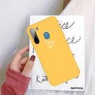 For Galaxy A11 Three Dots Love-heart Pattern Colorful Frosted TPU Phone Protective Case(Yellow) - 1