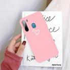 For Galaxy A21 Three Dots Love-heart Pattern Colorful Frosted TPU Phone Protective Case(Pink) - 1