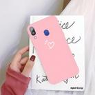 For Galaxy A40 Three Dots Love-heart Pattern Colorful Frosted TPU Phone Protective Case(Pink) - 1