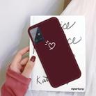 For Galaxy A71 Three Dots Love-heart Pattern Colorful Frosted TPU Phone Protective Case(Wine Red) - 1