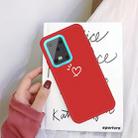 For Galaxy S20 Ultra Three Dots Love-heart Pattern Colorful Frosted TPU Phone Protective Case(Red) - 1