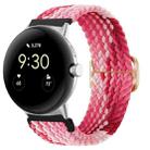 For Google Pixel Watch Buckle Nylon Braided Watch Band(Strawberry Red) - 1