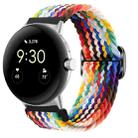 For Google Pixel Watch Buckle Nylon Braided Watch Band(Rainbow) - 1