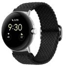 For Google Pixel Watch Buckle Nylon Braided Watch Band(Black) - 1