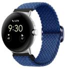 For Google Pixel Watch Buckle Nylon Braided Watch Band(Sea Blue) - 1