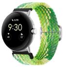 For Google Pixel Watch Buckle Nylon Braided Watch Band(Lime Green) - 1