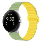 For Google Pixel Watch Reverse Buckle Magnetic Silicone Watch Band(Mint Light Yellow) - 1