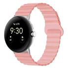 For Google Pixel Watch Reverse Buckle Magnetic Silicone Watch Band(Pink) - 1