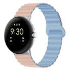 For Google Pixel Watch Reverse Buckle Magnetic Silicone Watch Band(Powder Blue) - 1