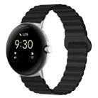 For Google Pixel Watch Reverse Buckle Magnetic Silicone Watch Band(Black) - 1