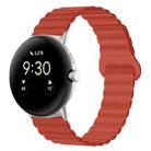 For Google Pixel Watch Reverse Buckle Magnetic Silicone Watch Band(Orange Red) - 1