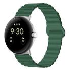 For Google Pixel Watch Reverse Buckle Magnetic Silicone Watch Band(Army Green) - 1
