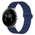 For Google Pixel Watch Reverse Buckle Magnetic Silicone Watch Band(Midnight Blue) - 1