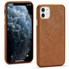 For iPhone 11 Lamb Texture Leather All-inclusive Shockproof Phone Case(Brown) - 1