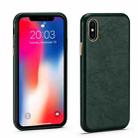 For iPhone X / XS Lamb Texture Leather All-inclusive Shockproof Phone Case(Green) - 1