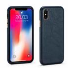 For iPhone XR Lamb Texture Leather All-inclusive Shockproof Phone Case(Blue) - 1