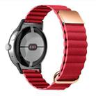 For Google Pixel Watch Reverse Buckle Magnetic Genuine Leather Watch Band(Red) - 1