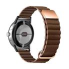 For Google Pixel Watch Reverse Buckle Magnetic Genuine Leather Watch Band(Brown) - 1