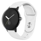 For Google Pixel Watch Solid Color Reverse Buckle Silicone Watch Band(White) - 1