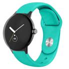 For Google Pixel Watch Solid Color Reverse Buckle Silicone Watch Band(Mint Green) - 1