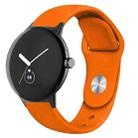 For Google Pixel Watch Solid Color Reverse Buckle Silicone Watch Band(Orange) - 1