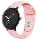 For Google Pixel Watch Solid Color Reverse Buckle Silicone Watch Band(Pink) - 1