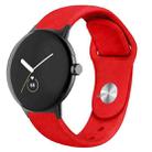 For Google Pixel Watch Solid Color Reverse Buckle Silicone Watch Band(Red) - 1