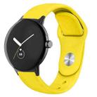 For Google Pixel Watch Solid Color Reverse Buckle Silicone Watch Band(Yellow) - 1