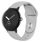 For Google Pixel Watch Solid Color Reverse Buckle Silicone Watch Band(Grey) - 1