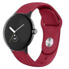 For Google Pixel Watch Solid Color Reverse Buckle Silicone Watch Band(Wine Red) - 1