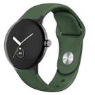 For Google Pixel Watch Solid Color Reverse Buckle Silicone Watch Band(Army Green) - 1