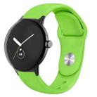 For Google Pixel Watch Solid Color Reverse Buckle Silicone Watch Band(Green) - 1