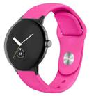 For Google Pixel Watch Solid Color Reverse Buckle Silicone Watch Band(Rose Red) - 1
