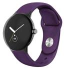 For Google Pixel Watch Solid Color Reverse Buckle Silicone Watch Band(Dark Purple) - 1