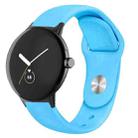 For Google Pixel Watch Solid Color Reverse Buckle Silicone Watch Band(Sky Blue) - 1