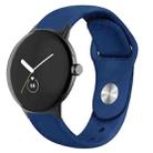 For Google Pixel Watch Solid Color Reverse Buckle Silicone Watch Band(Midnight Blue) - 1