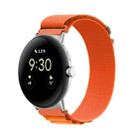 For Google Pixel Watch Nylon Loop Silver Connector Watch Band(Orange) - 1