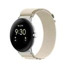 For Google Pixel Watch Nylon Loop Silver Connector Watch Band(Starlight Color) - 1