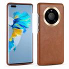 For Huawei Mate 50 Pro Lamb Texture Leather All-inclusive Shockproof Phone Case(Brown) - 1