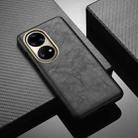 For Huawei P50 Lamb Texture Leather All-inclusive Shockproof Phone Case(Black) - 1