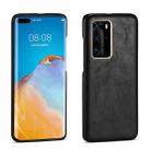 For Huawei P40 Lamb Texture Leather All-inclusive Shockproof Phone Case(Black) - 1