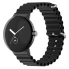 For Google Pixel Watch Ocean Silicone Watch Band(Black) - 1