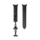 For Google Pixel Watch Butterfly Buckle Genuine Leather Watch Band(Black Black) - 1