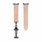 For Google Pixel Watch Butterfly Buckle Genuine Leather Watch Band(Black Apricot) - 1