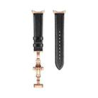 For Google Pixel Watch Butterfly Buckle Genuine Leather Watch Band(Rose Gold Black) - 1