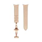 For Google Pixel Watch Butterfly Buckle Genuine Leather Watch Band(Rose Gold Apricot) - 1