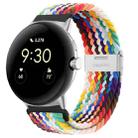 For Google Pixel Watch Metal Buckle Nylon Watch Band(Rainbow) - 1