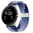 For Google Pixel Watch Metal Buckle Nylon Watch Band(Blue White) - 1